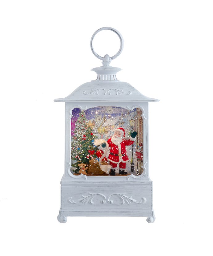 #2 10" Battery Operated Santa With Gifts Water Lantern