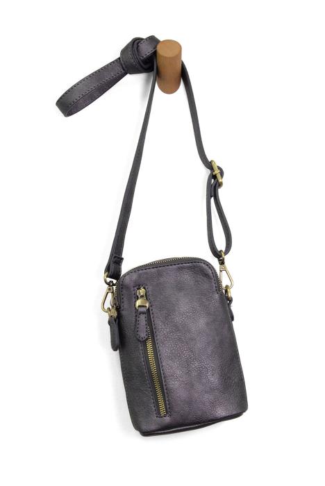 Metallic Pewter Jolene Crossbody Phone Bag