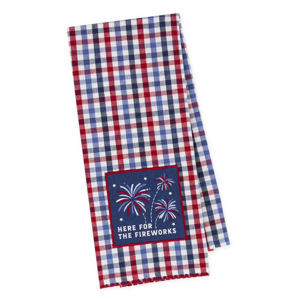 Here for Fireworks Embellished Dishtowel