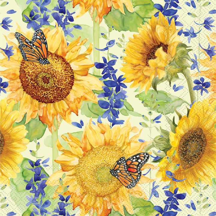 Paper Lunch Napkin - Sunflower & Larkspur