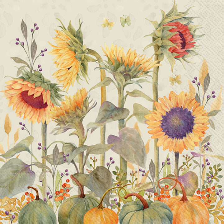Paper Cocktail Napkin - Sunflowers