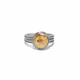Meridian Aurora Silver-Golden Shadow Ring - Size 7