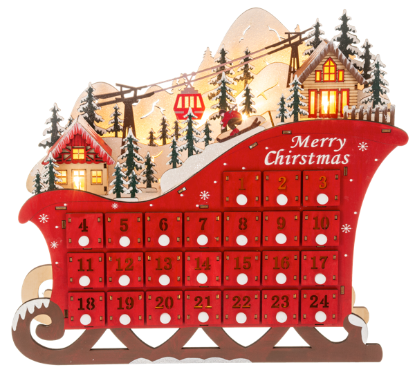 LED Light Up Sleigh Countdown Figurine