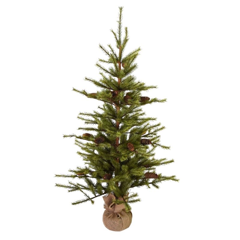 Pine Cones Tree W/Burlap Base - Green