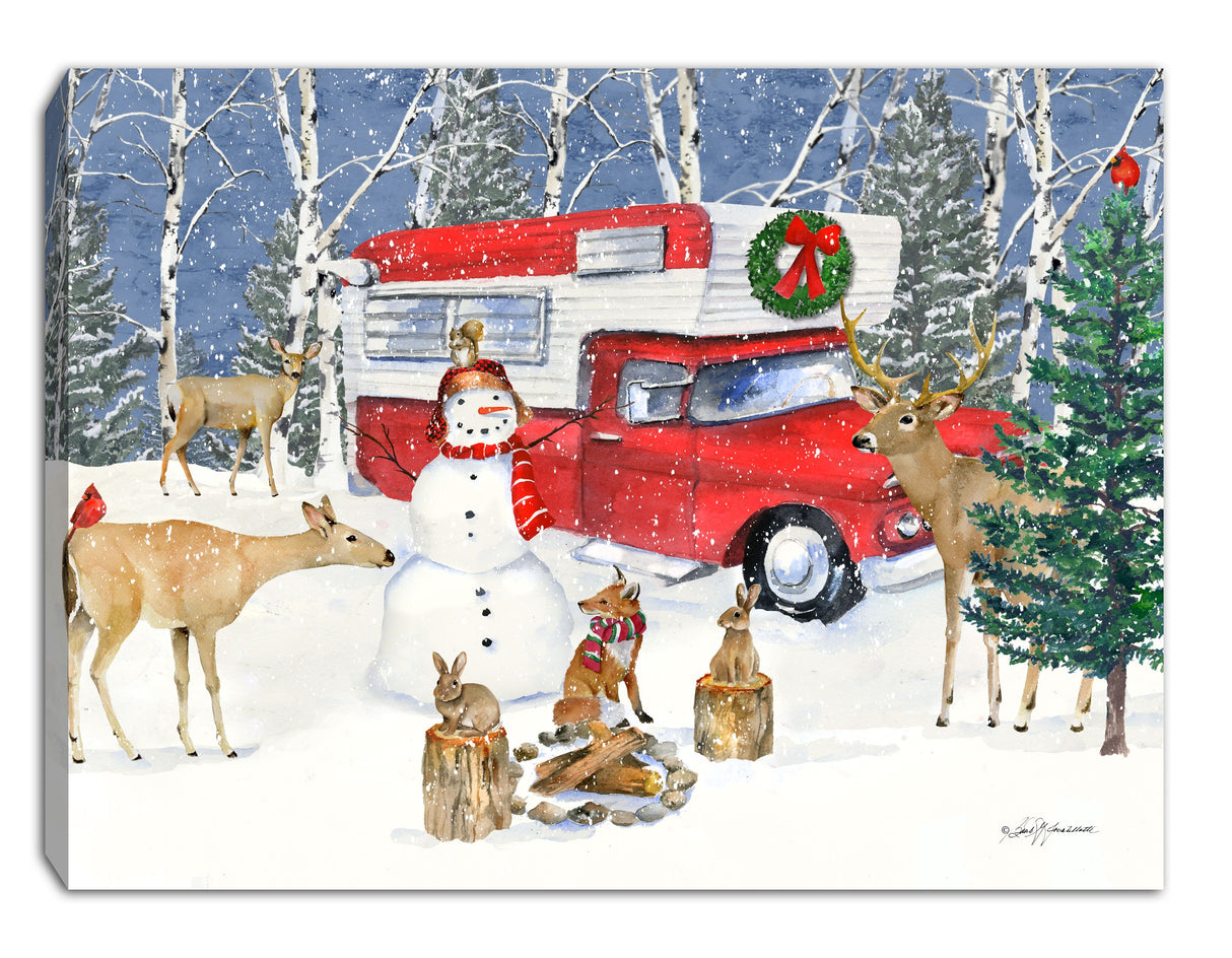 Mini Lighted Easel Back 8x6 Christmas Campout