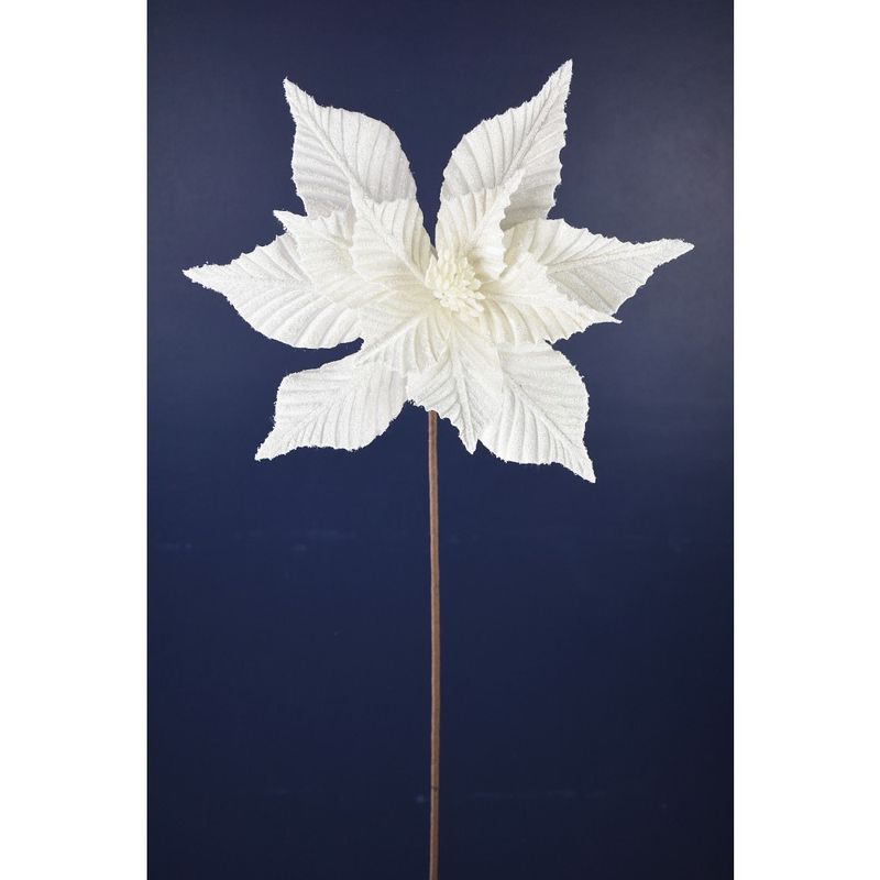 Striped Poinsettia Stem - Ivory White