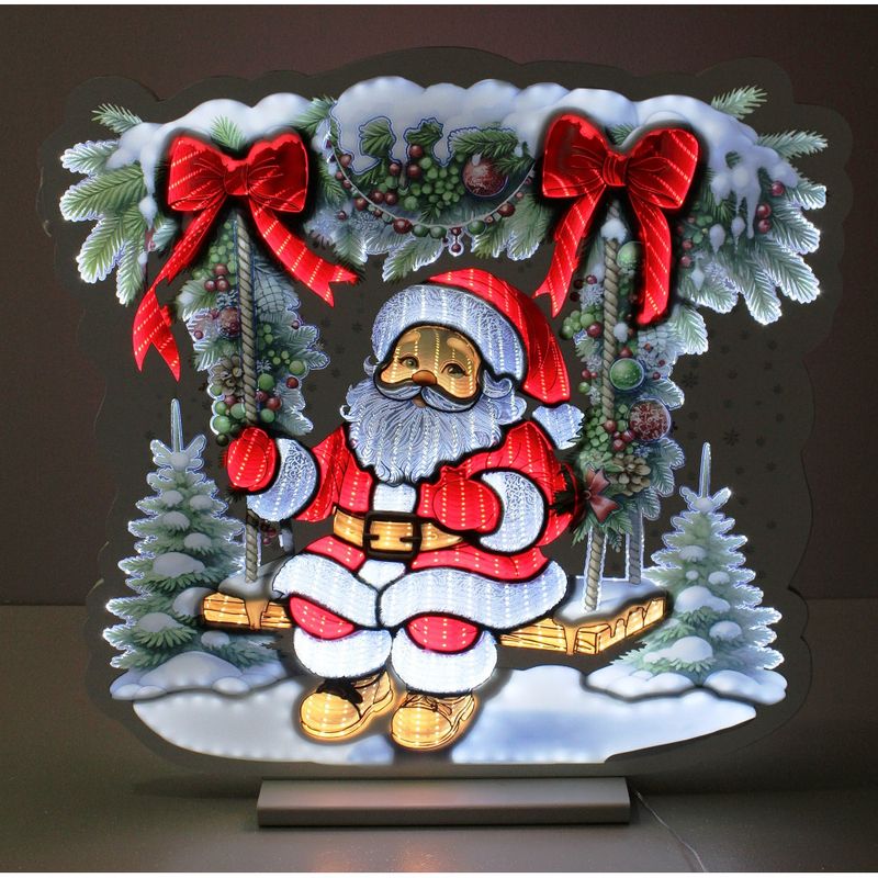 Infinity Light Santa On Swing - Multi