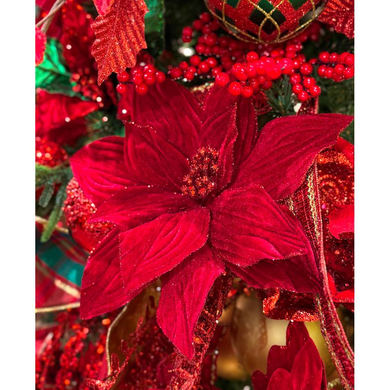Vel Poinsettia Stem - Deep Red