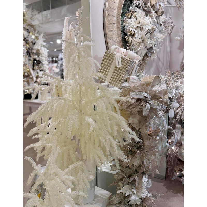 Snow Pine Tree Potted - White