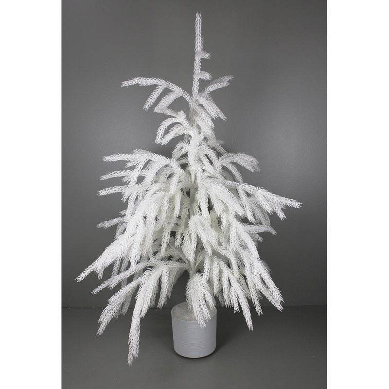 Snow Pine Tree Potted - White
