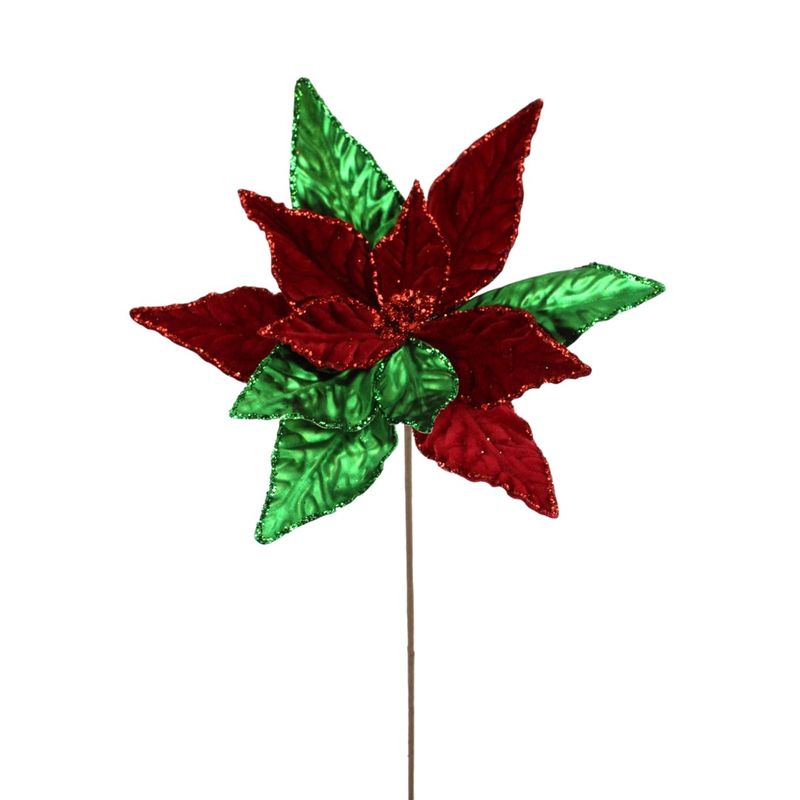 Poinsettia Stem - Red/Green