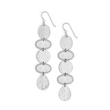 Palm Canyon Long Silver French Wire Earrings