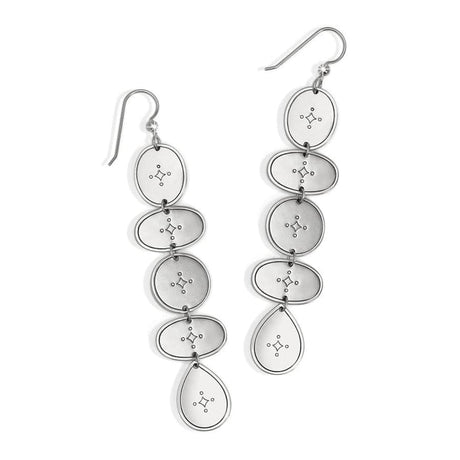 Palm Canyon Long Silver French Wire Earrings