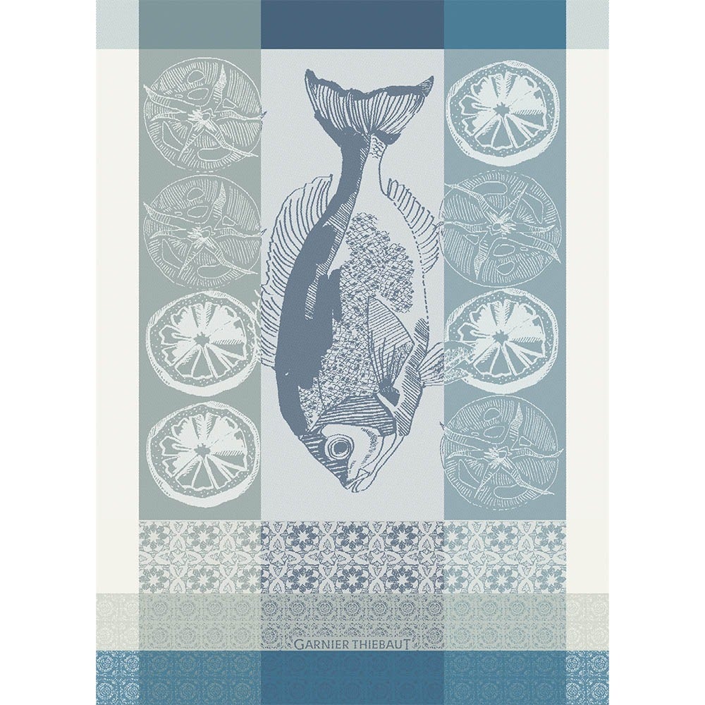 Plancha Outremer Kitchen Towel 22"x31", 56cm x 78cm, 100% Cotton, Jacquard