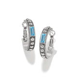 Pretty Tough Gem Hoop Earrings - Silver-Light Topaz