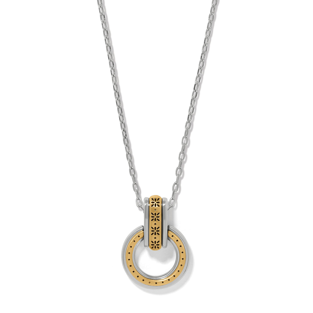 Mosaic Two Tone Link Ring Necklace