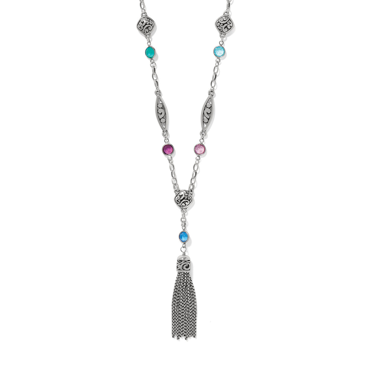 Contempo Color Gems Tassel Necklace