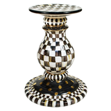 Courtly Check Ceramic Pedestal Table Base with 42" Glass Round Table Top