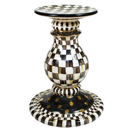 Courtly Check Ceramic Pedestal Table Base with 42" Glass Round Table Top