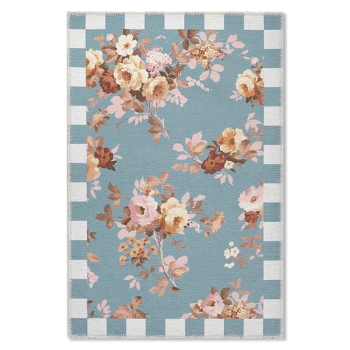 Slate Wild Rose 2' X 3' Washable Rug