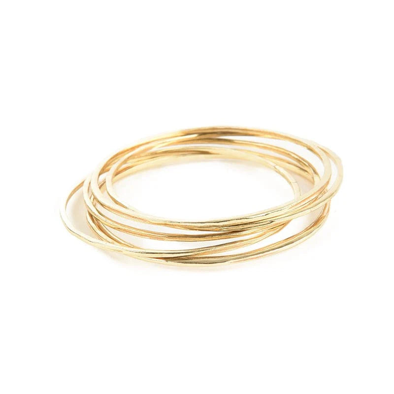 Katherine Rounded Bangles - brass