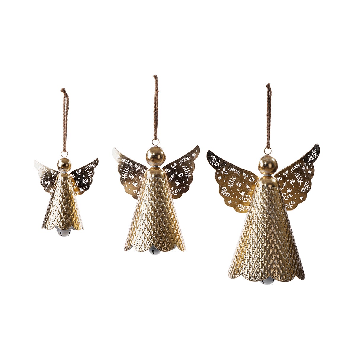 Small Metal Gold Angel W/Cutout Wing Hang