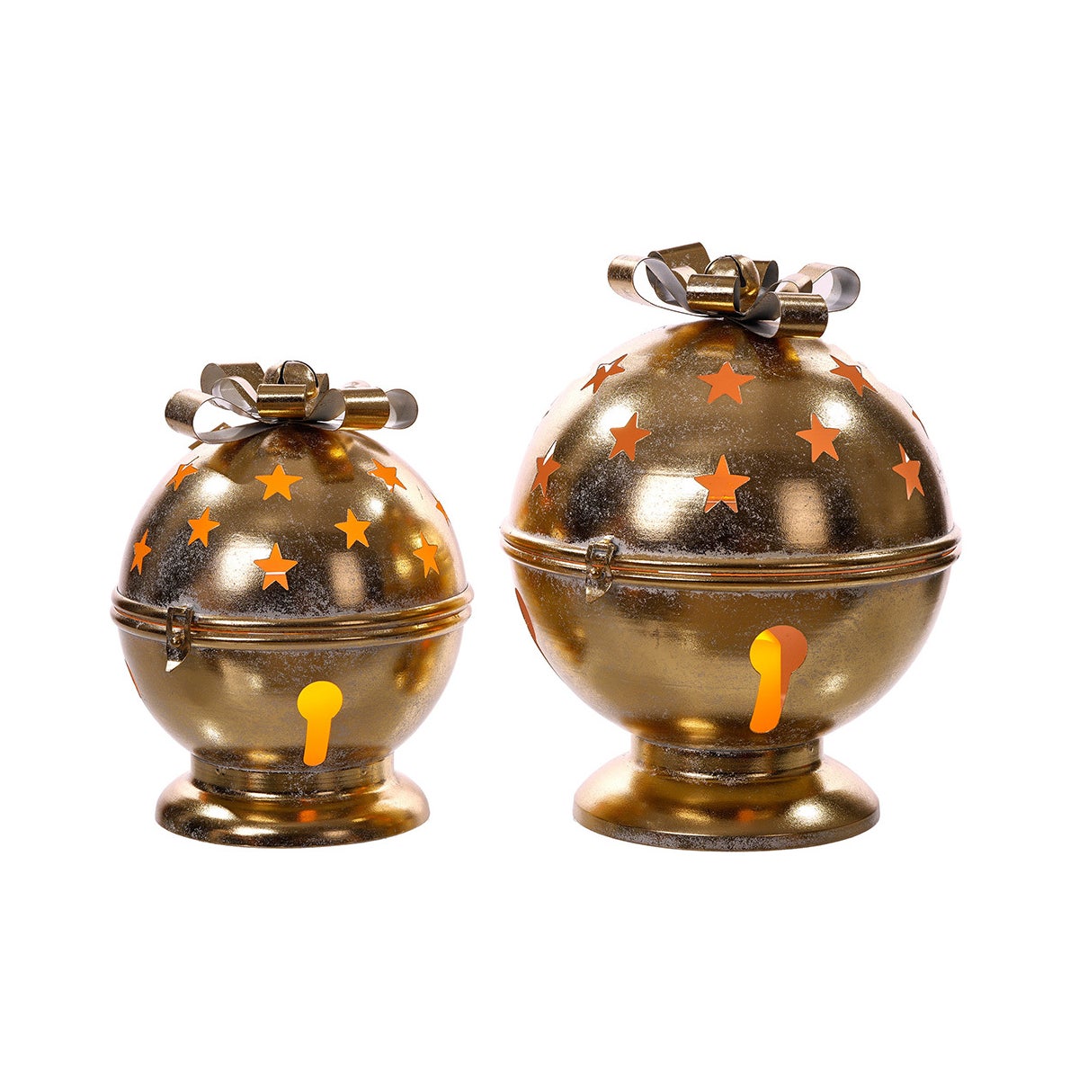 Metal Gold Star Cutout Stand S/2