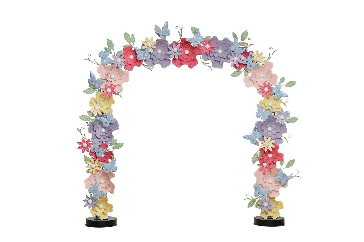 Metal Flower and Butterfly Arch