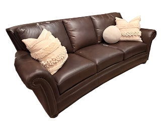 Kaymus 3-Seat Brown Genuine Italian Top Grain Leather Sofa