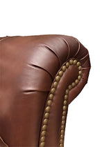 Kaymus 3-Seat Brown Genuine Italian Top Grain Leather Sofa