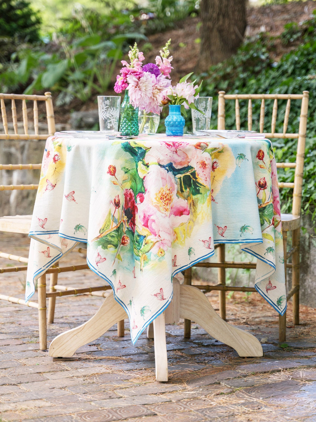 Peony Watercolor Breakfast Cloth