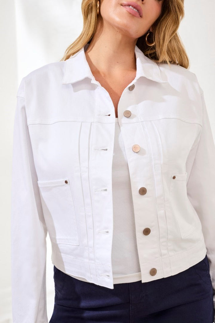Comfort Stretch Denim Button-Front Jacket