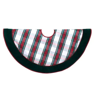 48"Red + Green Plaid Velvet Treeskirt