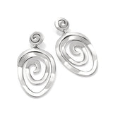 Vertigo Vibe Statement Post Drop Earrings - Silver