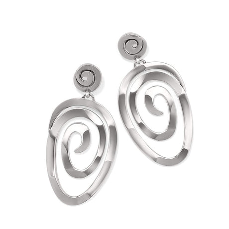 Vertigo Vibe Statement Post Drop Earrings - Silver