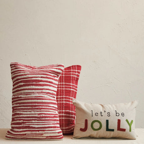 20"L x 14"H Cotton Chambray "Jolly" Pillow