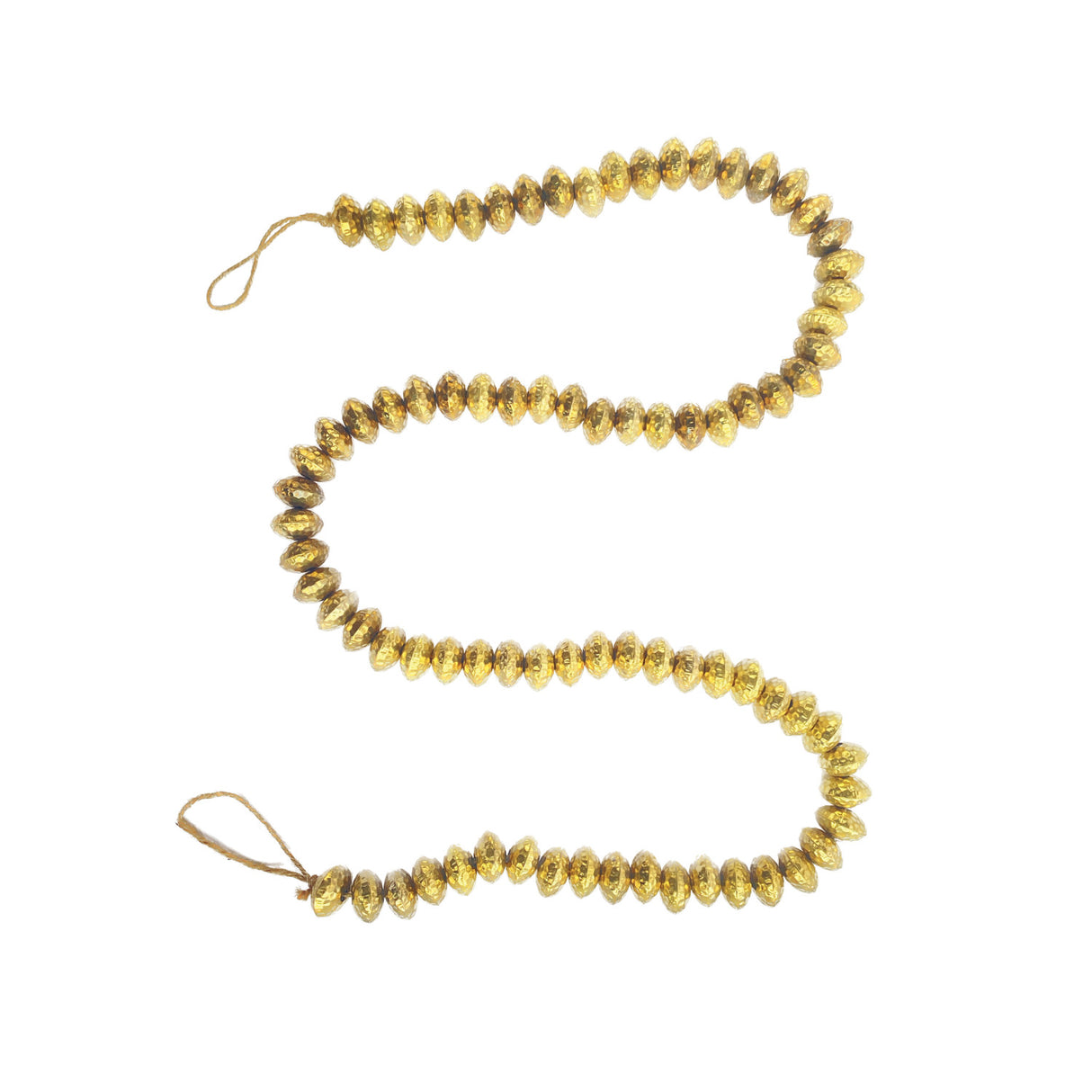 Hammered Metal Bead Garland -Brass Finish