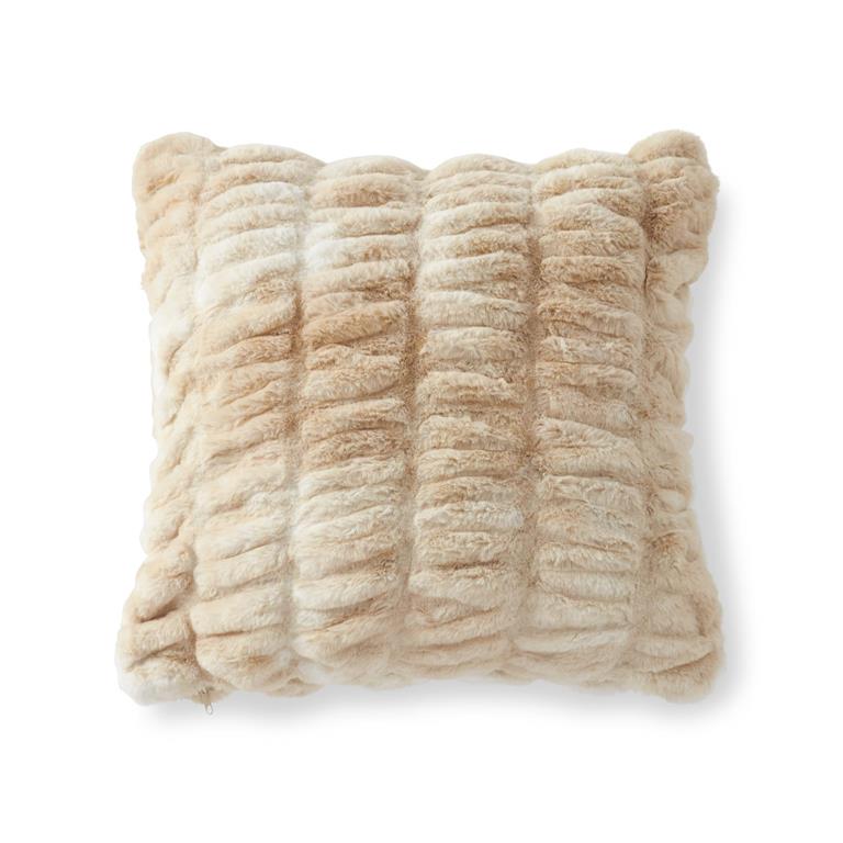 18" Faux Fur Pillow - Cream