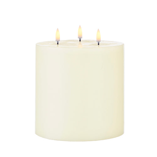 6" x 7" Ivory Triflame Candle