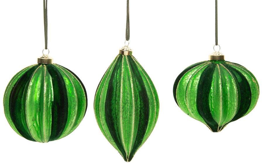 Fluted Emerald Ornaments *