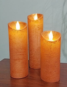 LED Pillar Candle - Rose Gold