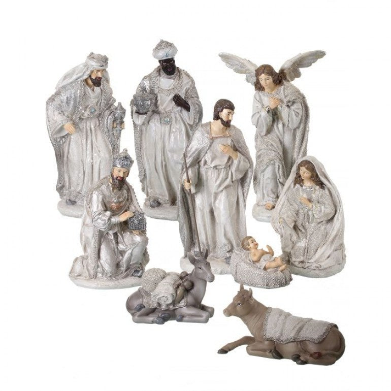 4-10" Bejewled 9 Pc. Nativity *