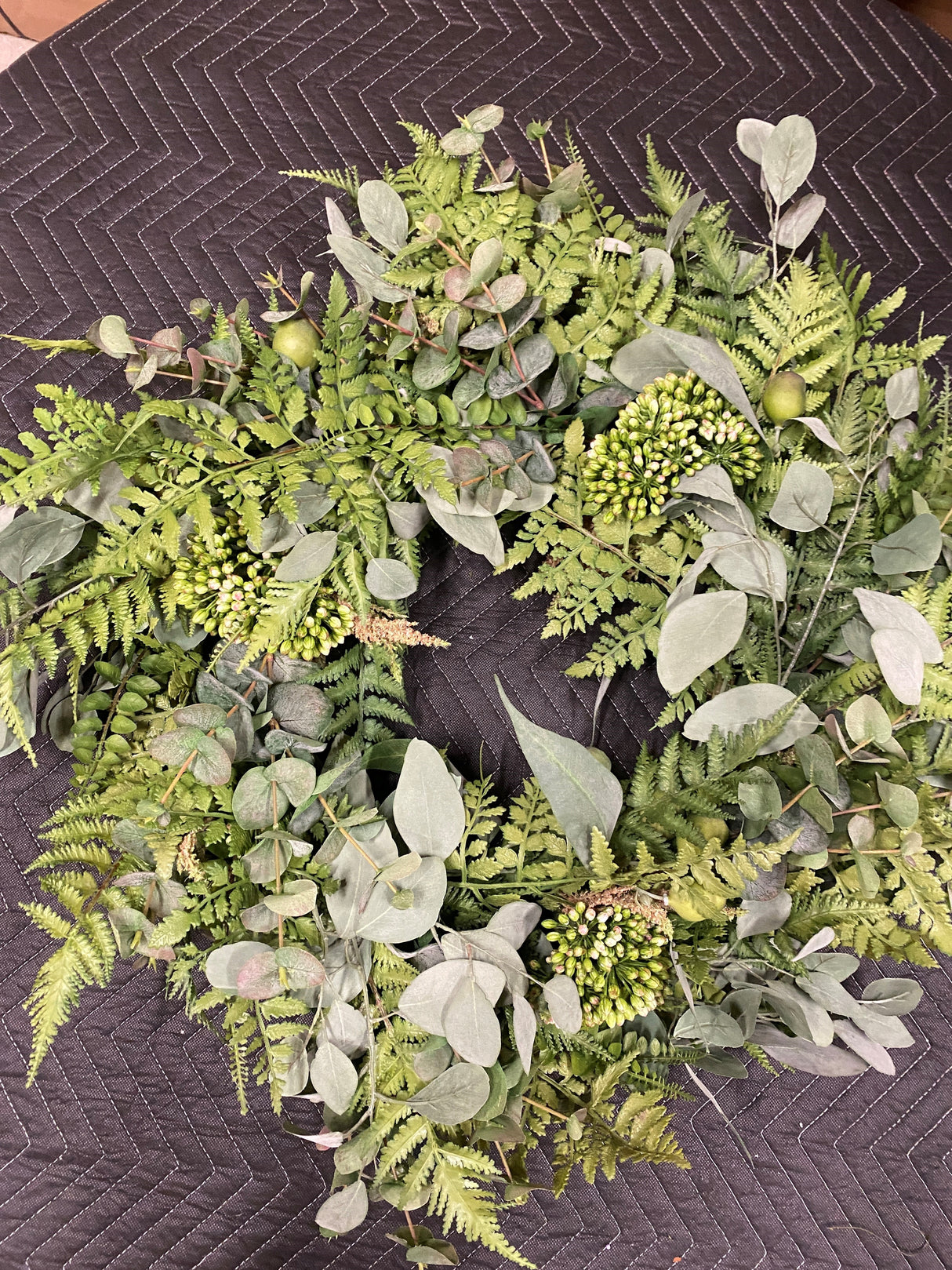 27"EUCALYPTUS/SEDUM/FERN WRTH