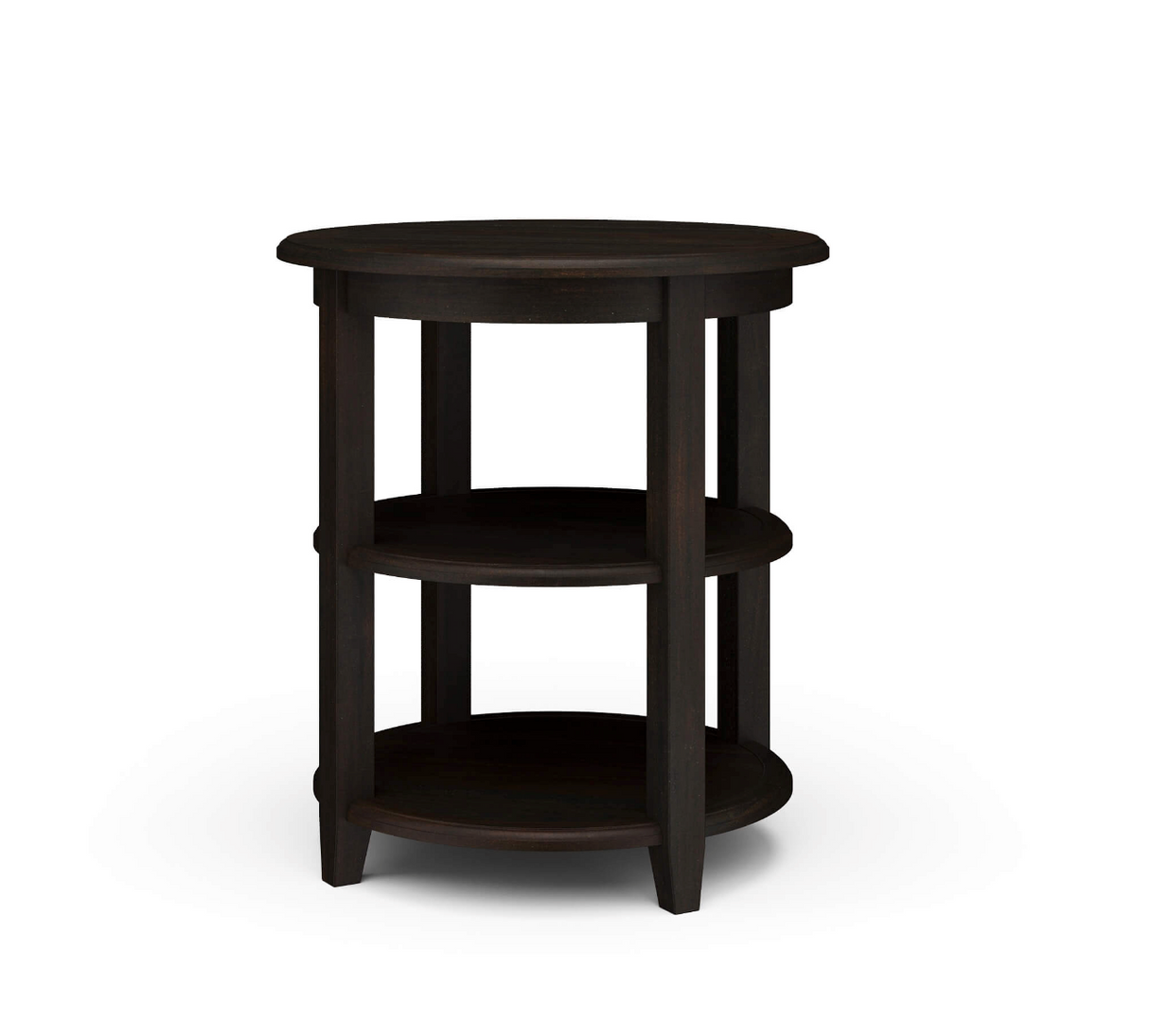 Luna Round 3 Tier Side Table in Buckeye