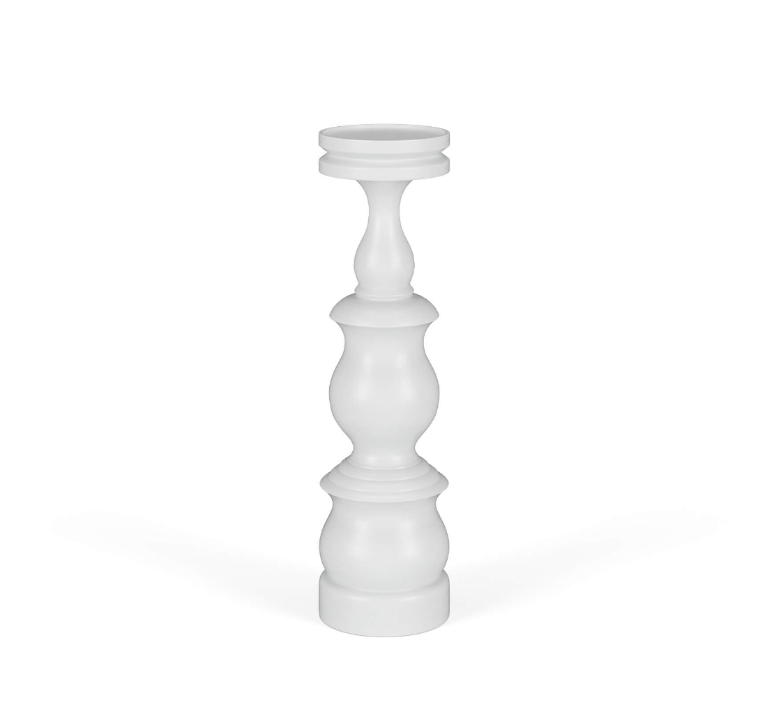 Bobeche Candlestick Medium in True White