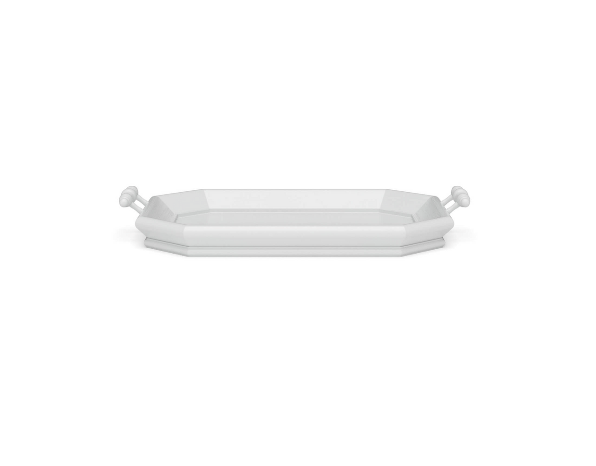 Victorian Octagonal Tray Small in True White