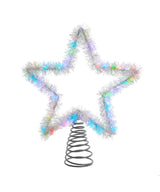 12.2" Silver LED Tinsel Tree Star Topper