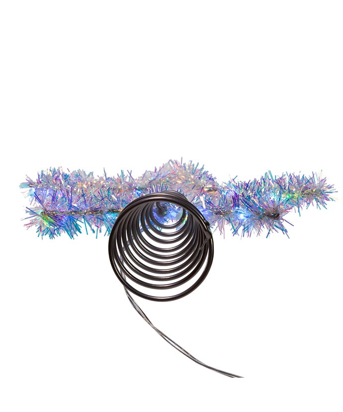 12.2" Silver LED Tinsel Tree Star Topper