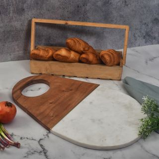 Acacia Wood & Marble Cutting Board