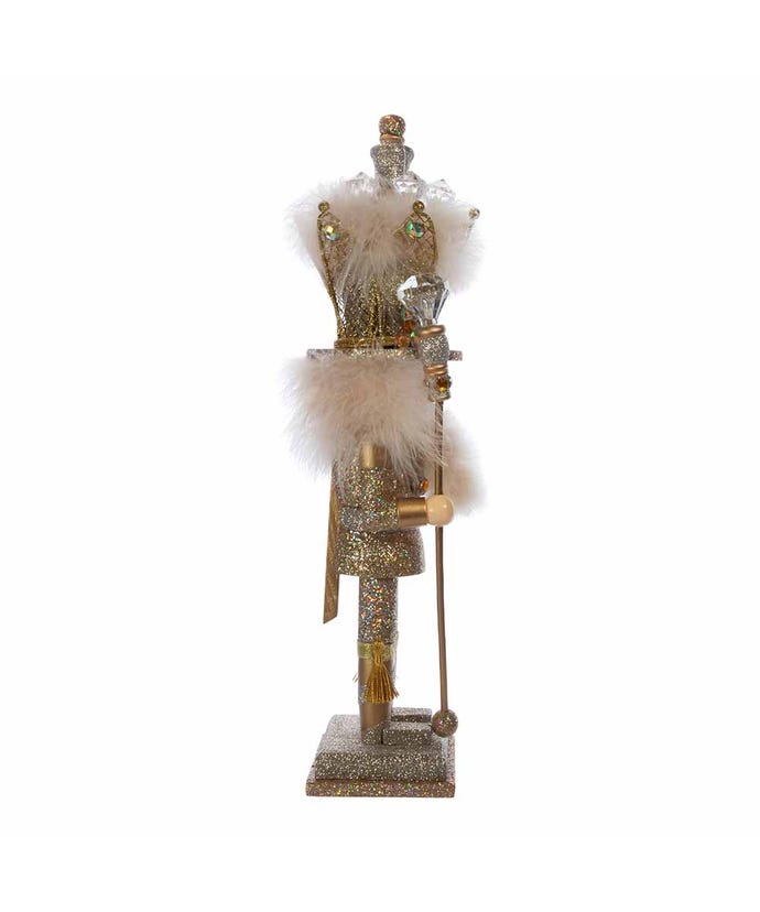 16" Hollywood Plat./Gold Glitter King Nutcracker